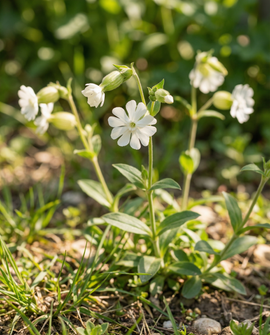 Vitglimfrön Silene latifolia flerårig blomma