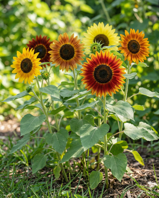 Prydnadssolros Multicolor Mix (Helianthus annuus) – ettåriga blomsterfrön från SeedsChoice