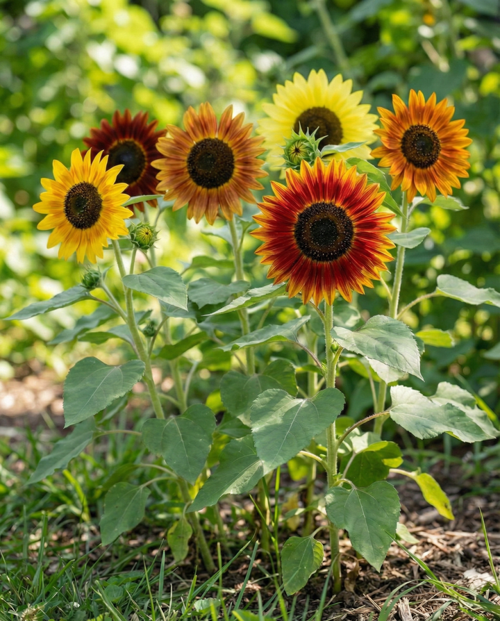 Prydnadssolros Multicolor Mix frön (Helianthus annuus) – ettårig blomma