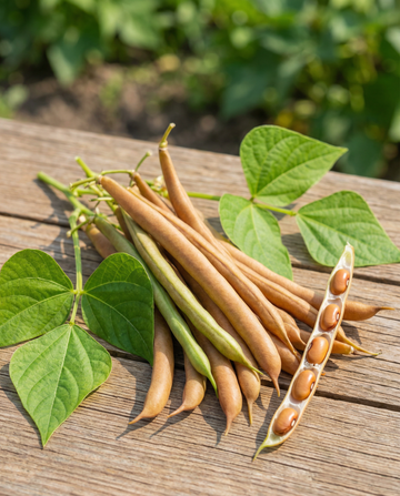 Buskbönor Brown Dutch 25g (Phaseolus vulgaris) – ettåriga grönsaksfrön från SeedsChoice