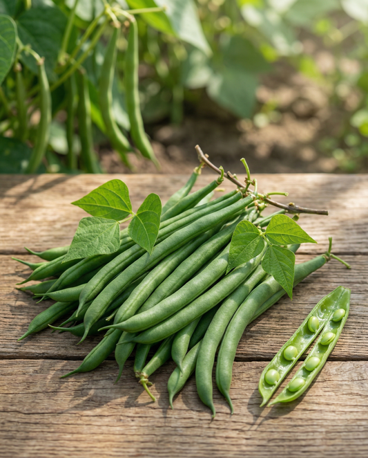 Buskbönor Ferrari (Phaseolus vulgaris) – ettåriga grönsaksfrön från SeedsChoice